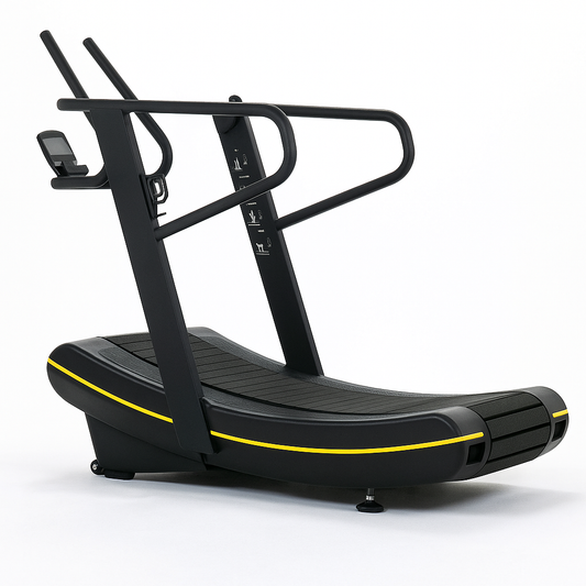 Manual Treadmill Designed for Natural Running Form, Curved Deck, Self-Powered Operation, 180kg Capacity