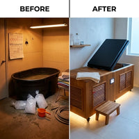 TimberChill Glacier Pro Cedar Cold Plunge — Before & After