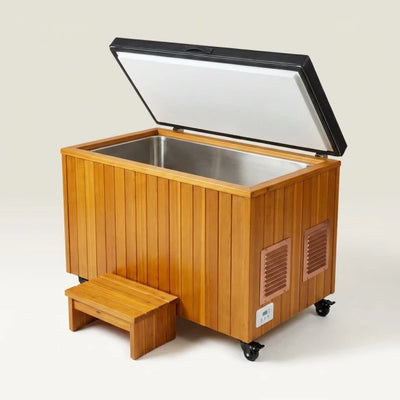 Cold Plunge Tub Built for Daily Recovery, 304 Stainless Steel Basin, 1.5 HP Chiller, FSC Cedar Cabinet