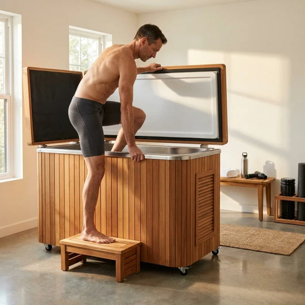 Cold Plunge Tub Built for Daily Recovery, 304 Stainless Steel Basin, 1.5 HP Chiller, FSC Cedar Cabinet