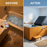 Cold Plunge Tub Built for Daily Recovery, 304 Stainless Steel Basin, 1.5 HP Chiller, FSC Cedar Cabinet — Before & After